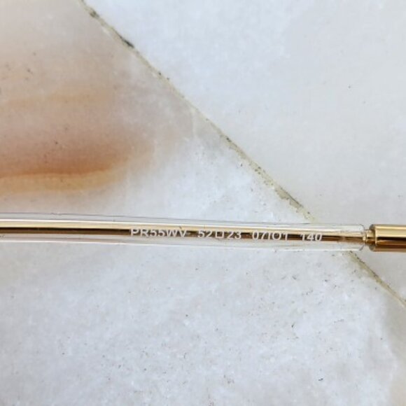 PRADA VPR 6T4 1BK-1O1 Round 48mm Gold Men’s Women’s Eyeglasses Frame posh - Picture 7 of 8